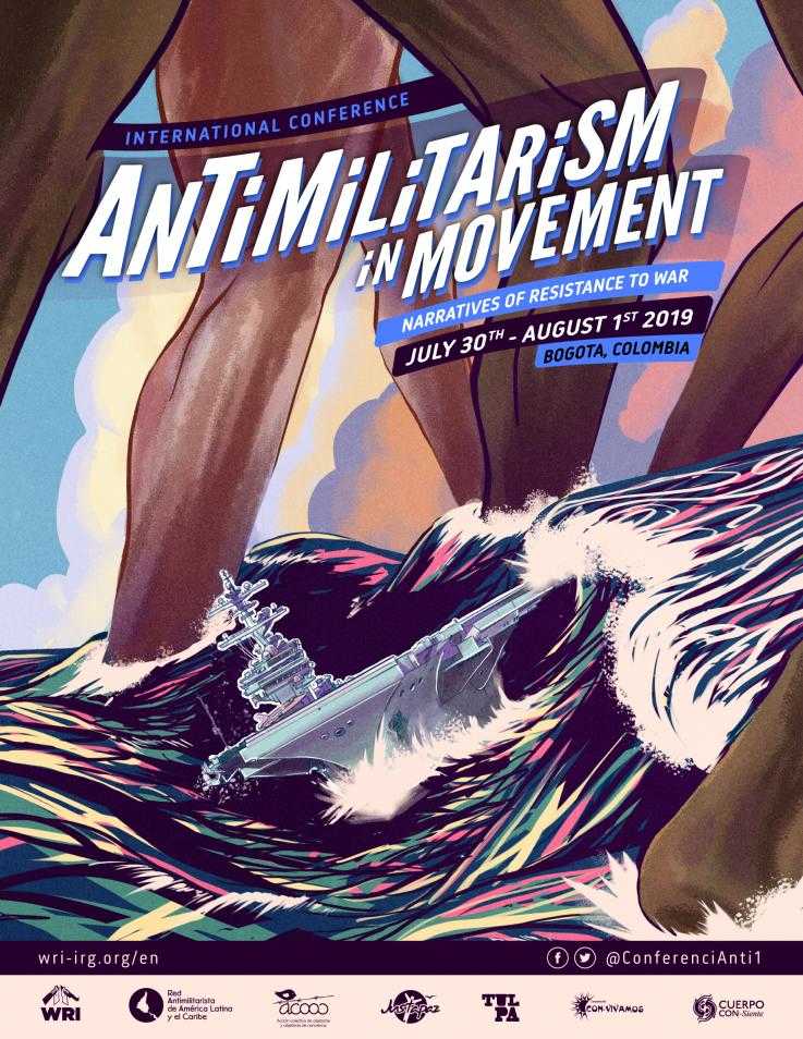 Antimilitarism in Movement poster designed by Juan David Caceres