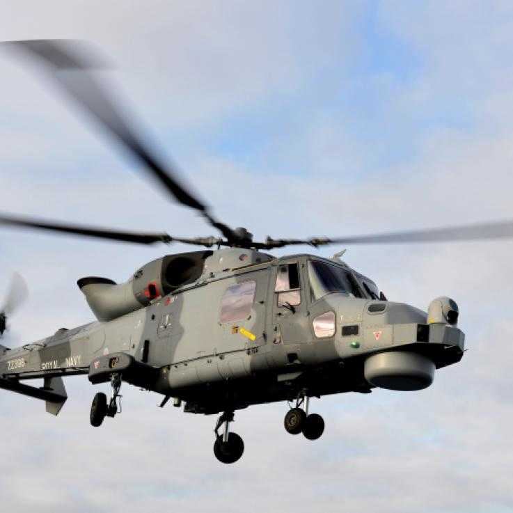 An AW159 Wildcat helicopter