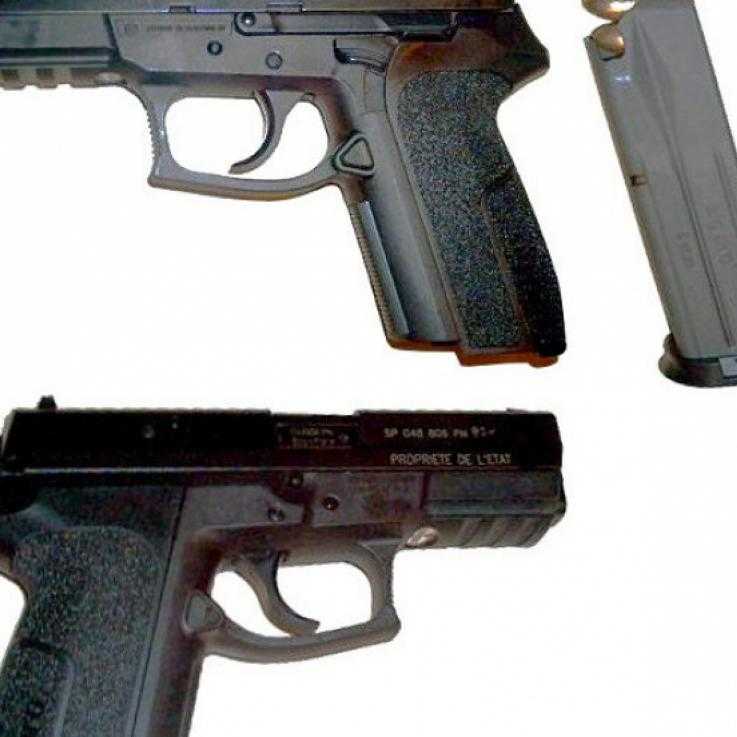 A photo of the handgun allegedly sold to Colombia via the USA