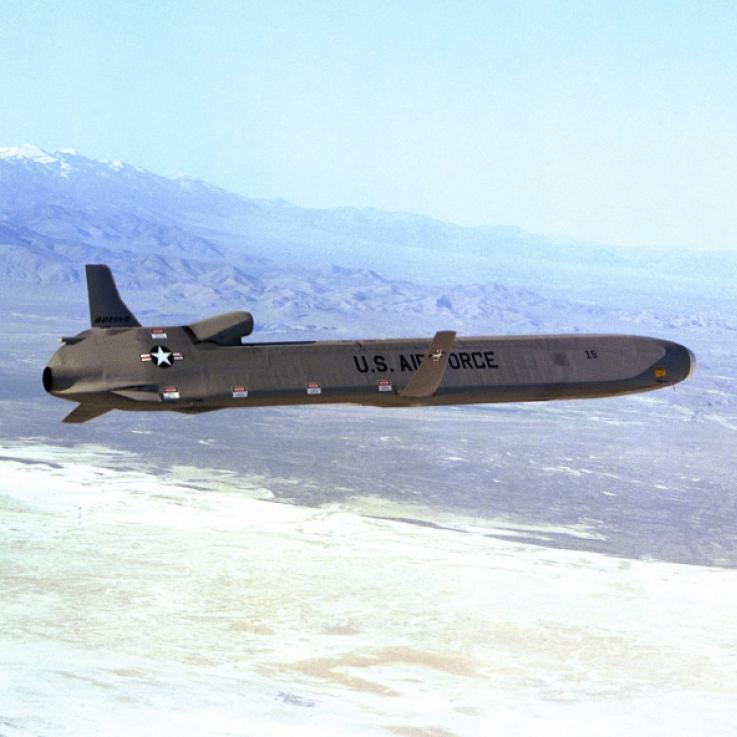 an AGM-86 air launched cruise missile, which will be replaced by the LRSO