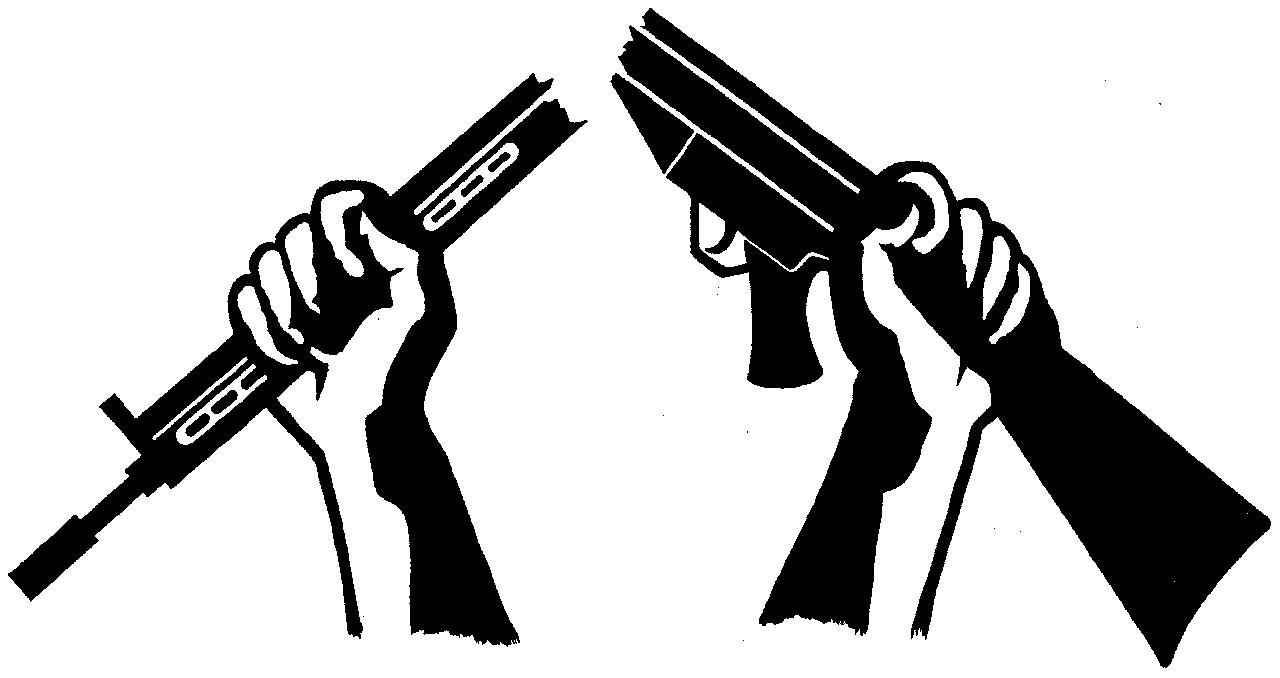 The Broken Rifle logo used by Mouvement de l'Objection de Conscience (MOC)