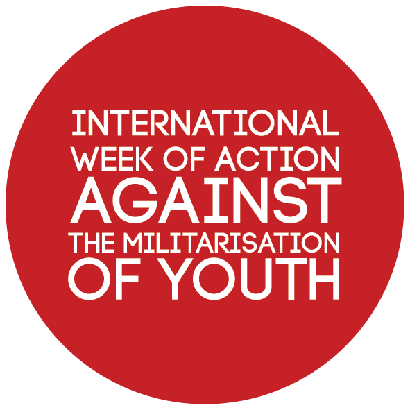 The logo for the week of action against the militarisation of youth