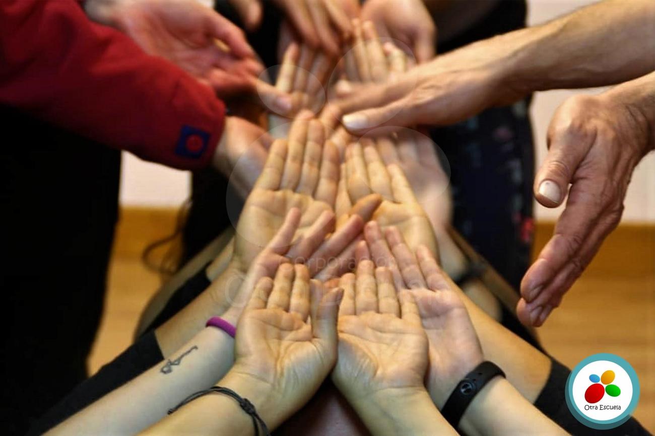 A picture showing hands of facing up 
