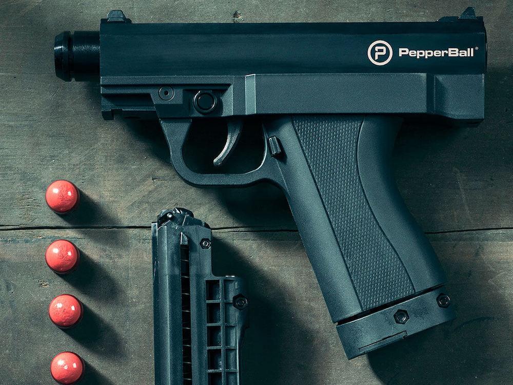 Pistola pepperball TCP. Foto del sitio web de PepperBall