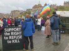 Activists in Edinburgh protesting on the International CO Day
