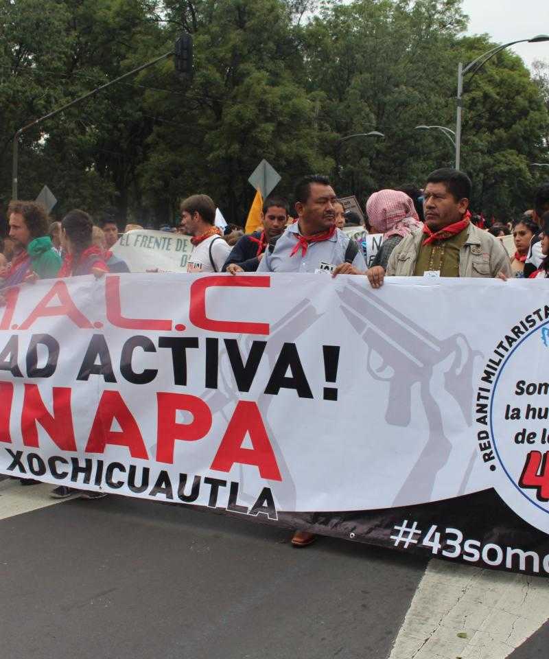 Members of the RAMALC in solidarity with the victims of Ayotzinapa