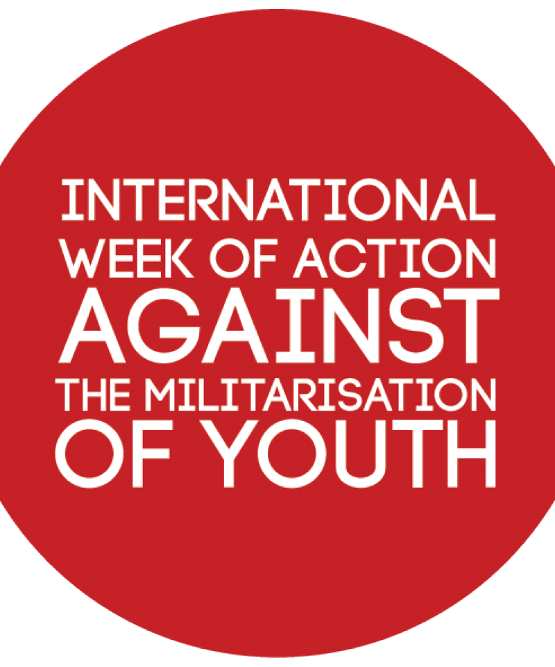 International Week of Action Against the MIlitarisation of Youth logo