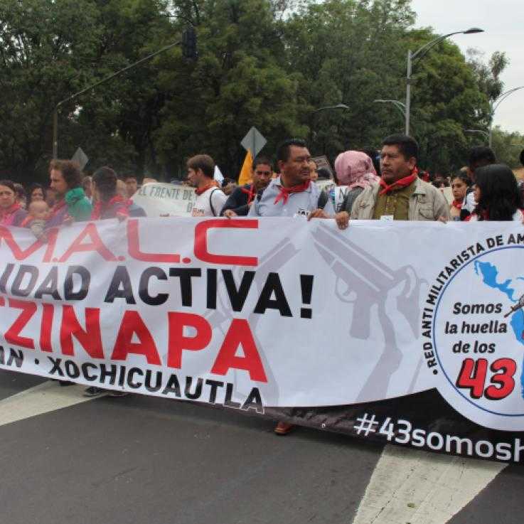 Mitglieder des RAMALC in Solidarität mit den Opfern von Ayotzinapa