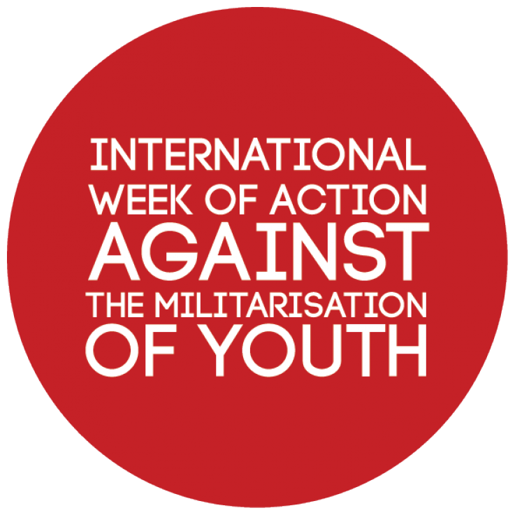 International Week of Action Against the MIlitarisation of Youth logo